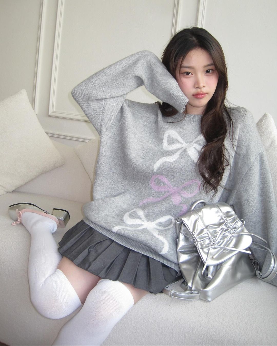 Trio Ribbon Knit Sweater