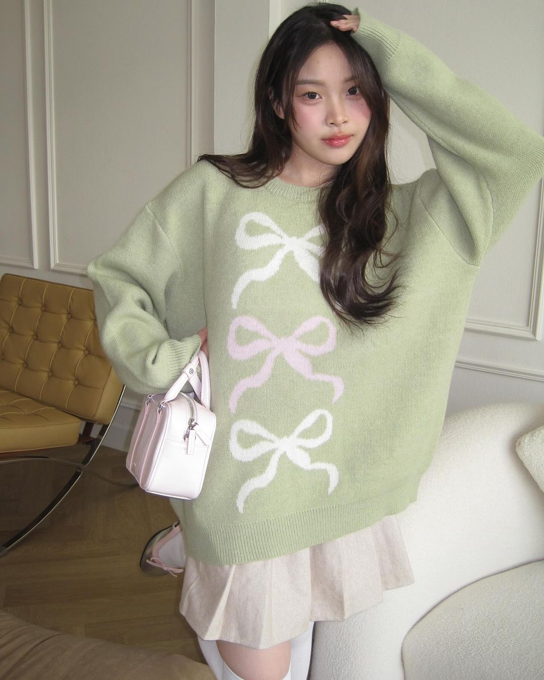 Trio Ribbon Knit Sweater