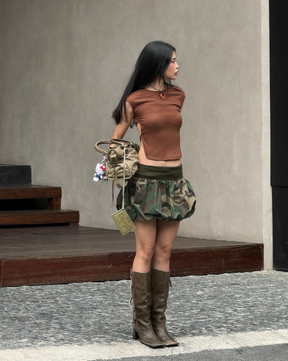 Camo Bubble Skirt