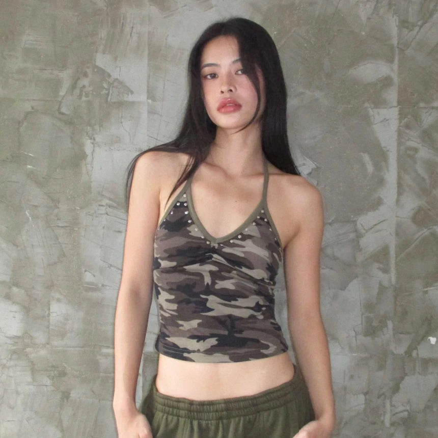 Camo Halter Top